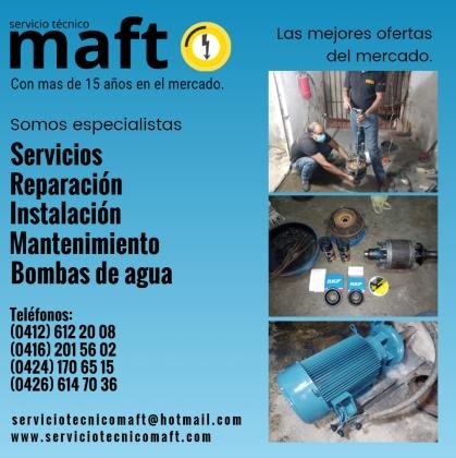 Instalación reparación bombas de agua en Caracas