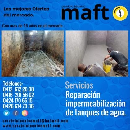 Reparación Impermeabilización de tanques de agua en Caracas