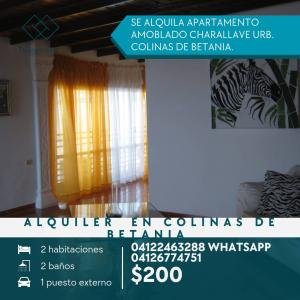 Apartamento amoblado en alquiler urb colinas de betania