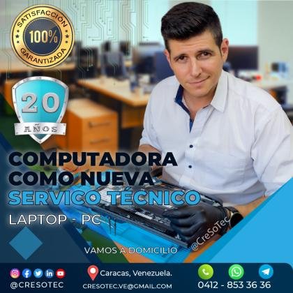 REPOTENCIACIÓN ACTUALIZACION LAPTOP PC A DOMICILIO CARACAS