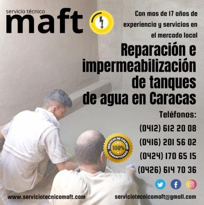 Reparación Impermeabilización de tanques de agua en Caracas